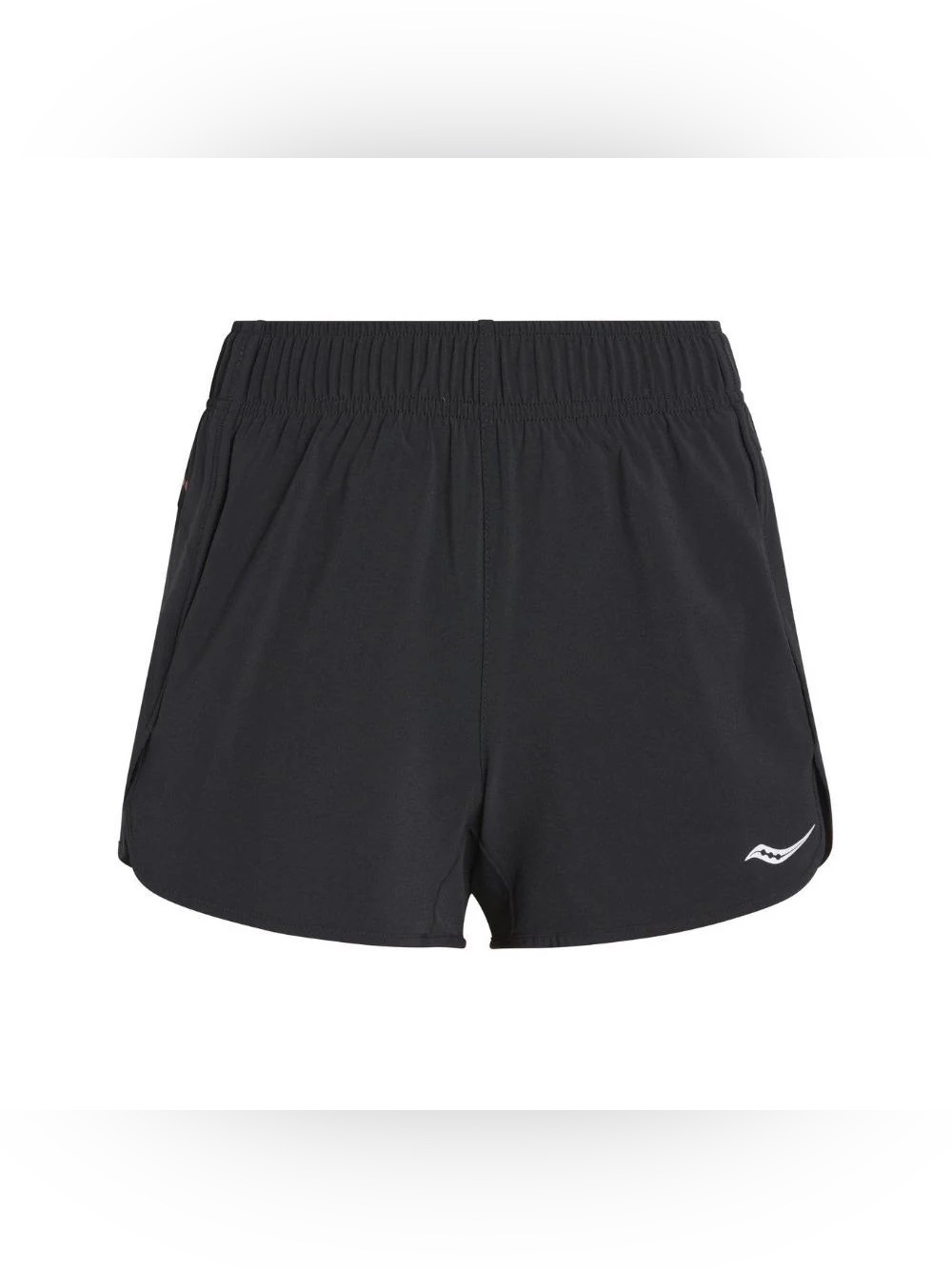 Saucony Mens Black Lined Running Shorts active Gym Workout size medium pocket